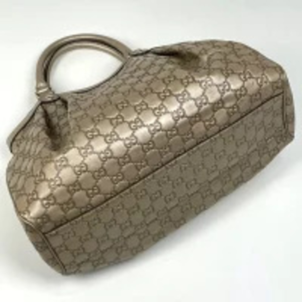 Gucci Handbag Gold Leather Signature Bag Tote Sukey ssima